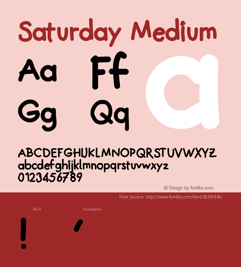 Saturday Medium Version 001.000 Font Sample