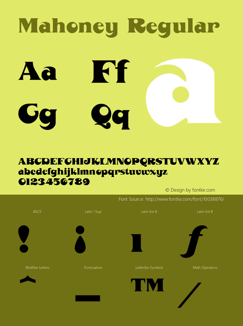 Mahoney Regular The IMSI MasterFonts Collection, tm 1995 IMSI Font Sample