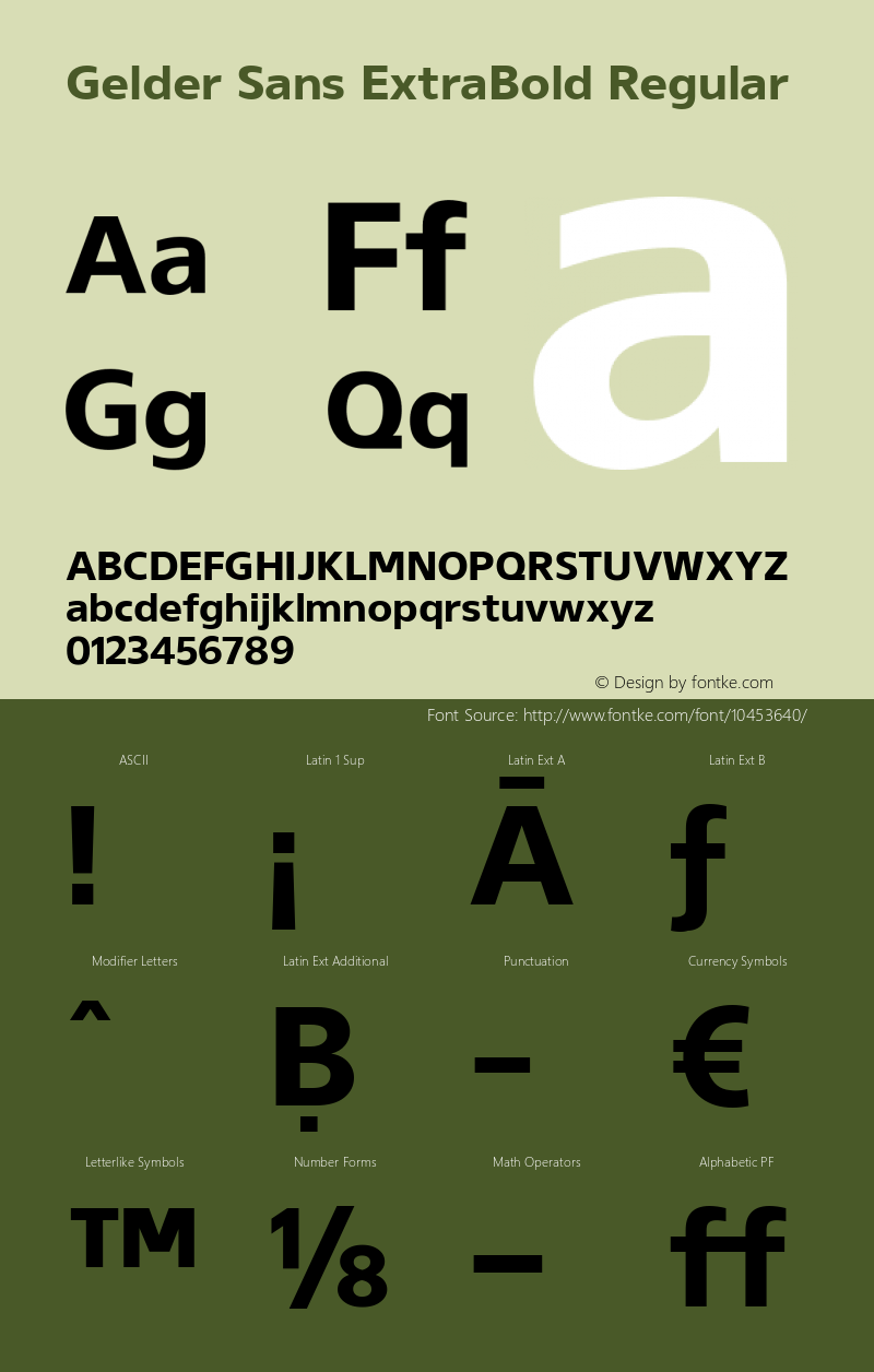 Gelder Sans ExtraBold Regular Version 1.003 Font Sample
