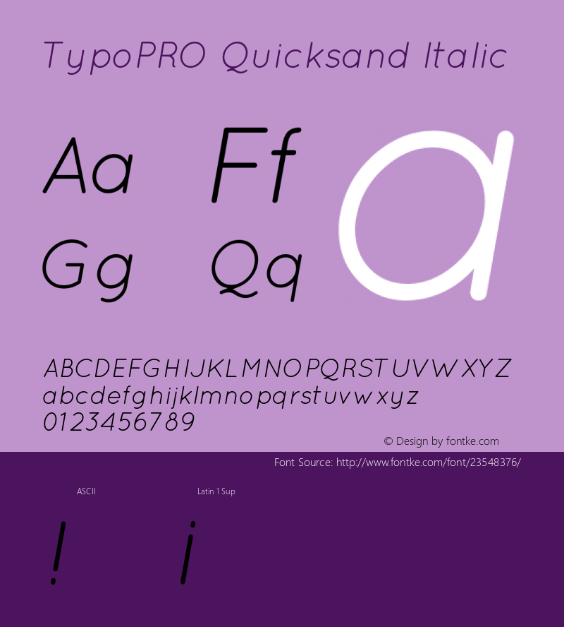 TypoPRO Quicksand-Italic 1.002 Font Sample