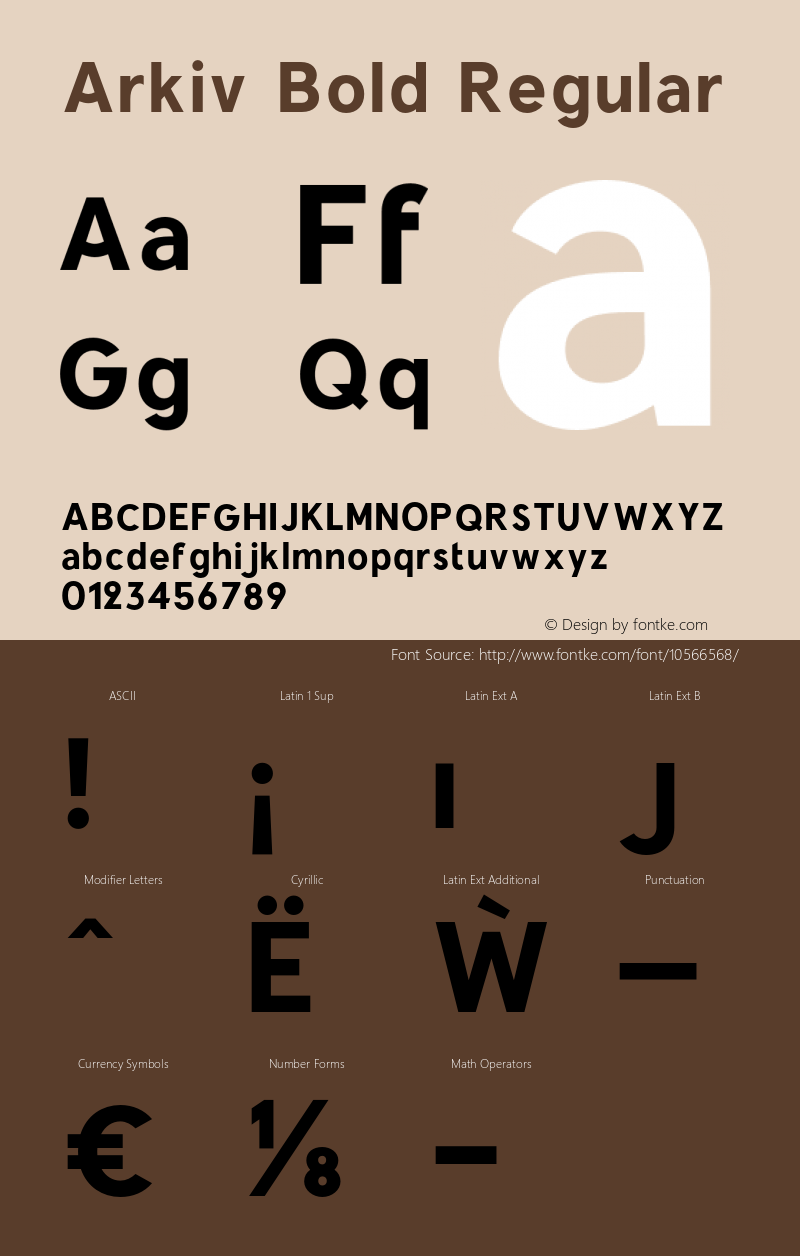 Arkiv Bold Regular Version 1.000;PS 001.000;hotconv 1.0.70;makeotf.lib2.5.58329 Font Sample