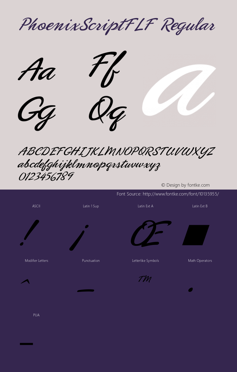 PhoenixScriptFLF Regular 1.0 Font Sample