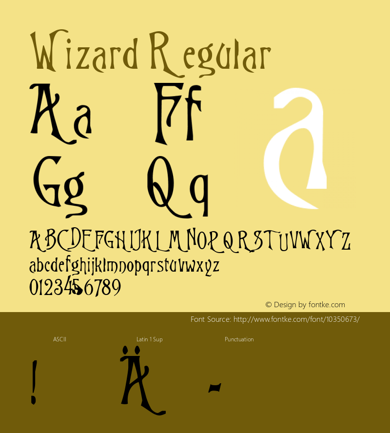 Wizard Regular Rev. 003.000 Font Sample