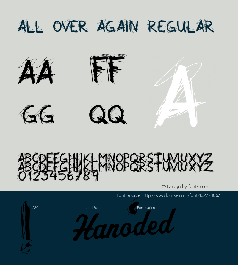 All Over Again Regular Version 1.000 Font Sample