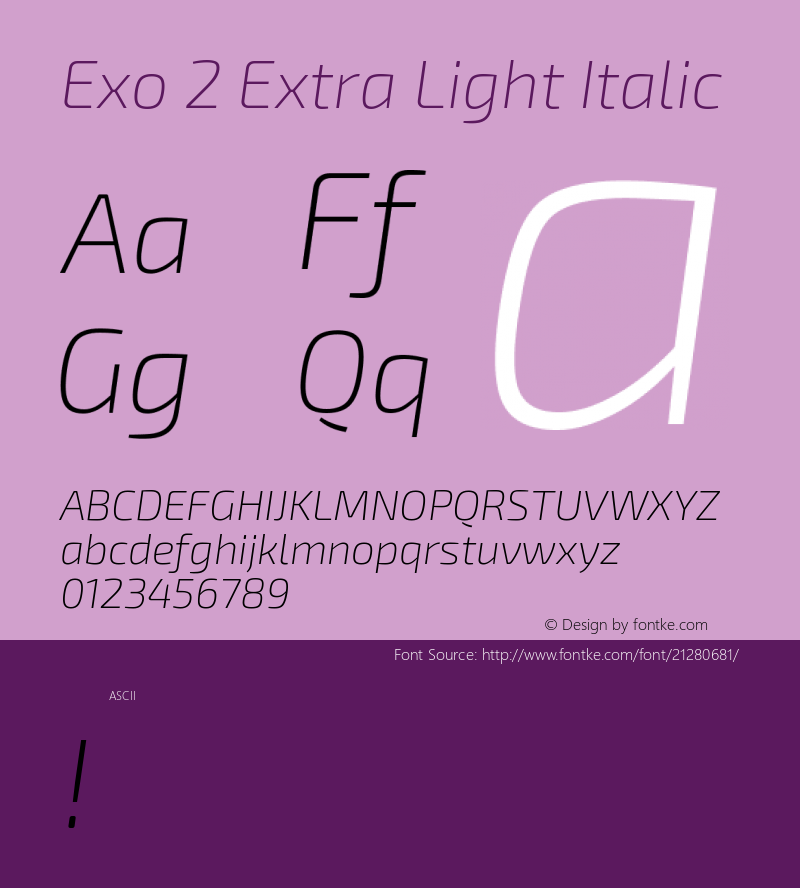 Exo2ExtraLight Version 1.0 Font Sample