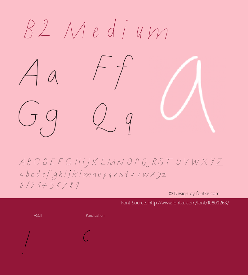 B2 Medium Version 001.000 Font Sample