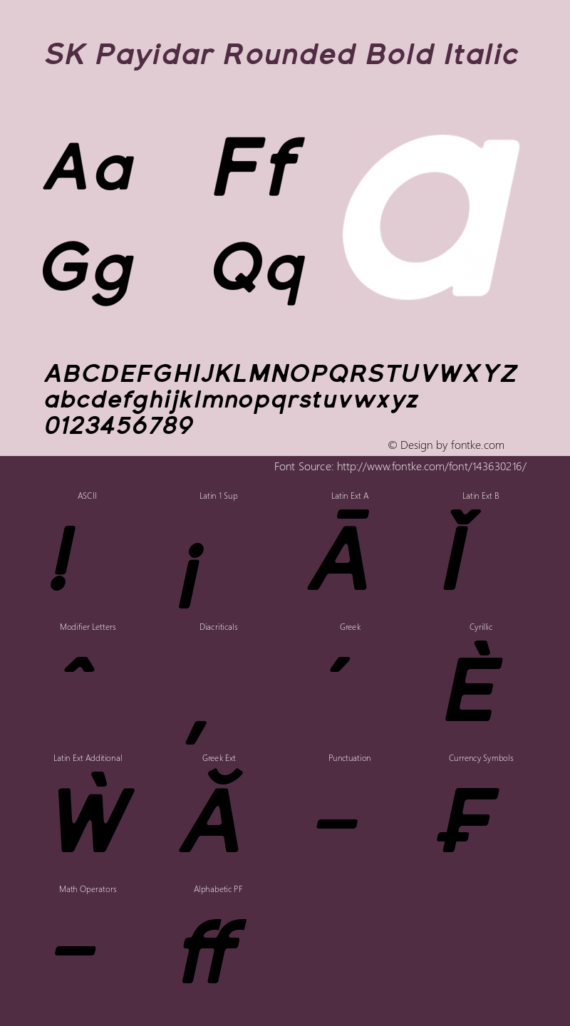 SK Payidar Rounded Bold Italic 1.000 Font Sample