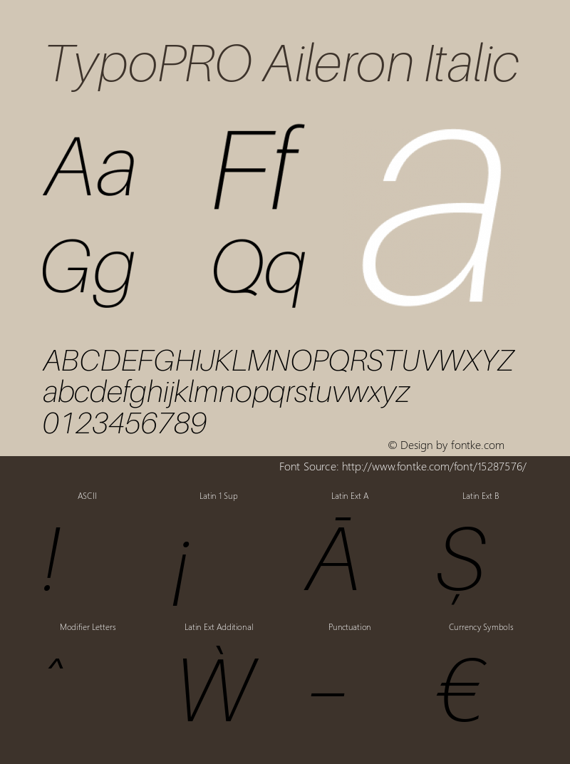 TypoPRO Aileron Italic Version 1.102;PS 001.102;hotconv 1.0.70;makeotf.lib2.5.58329 Font Sample