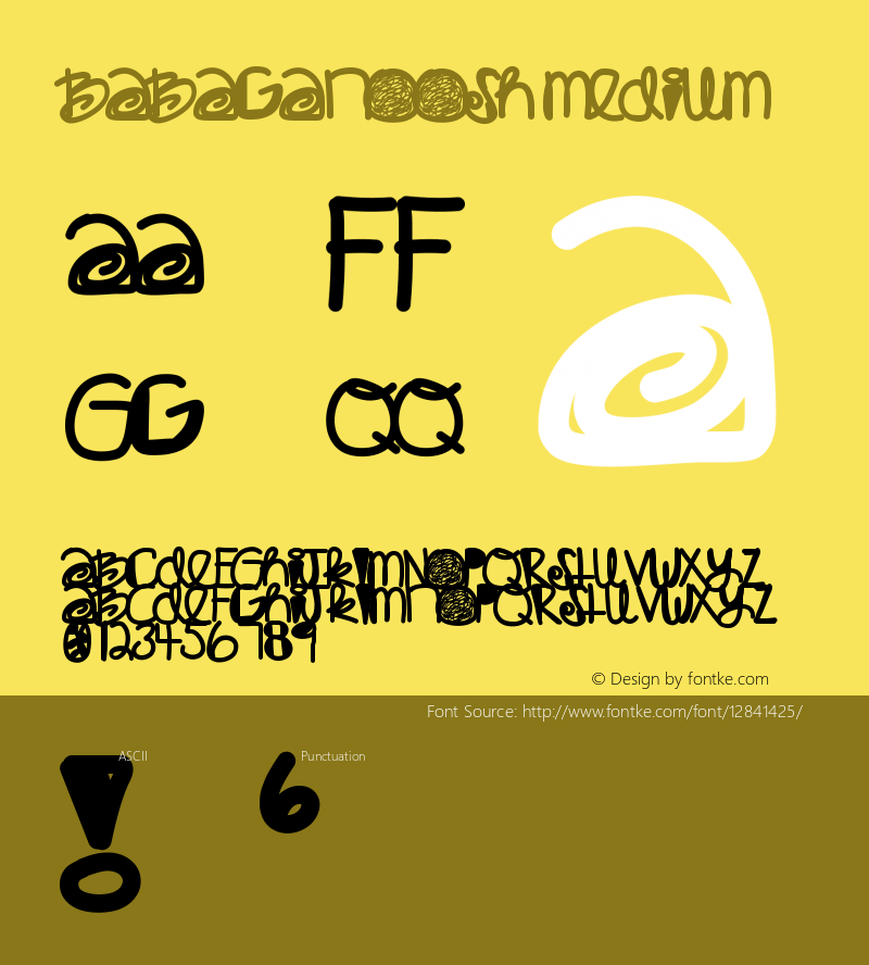 Babaganoosh Medium Version 001.000 Font Sample