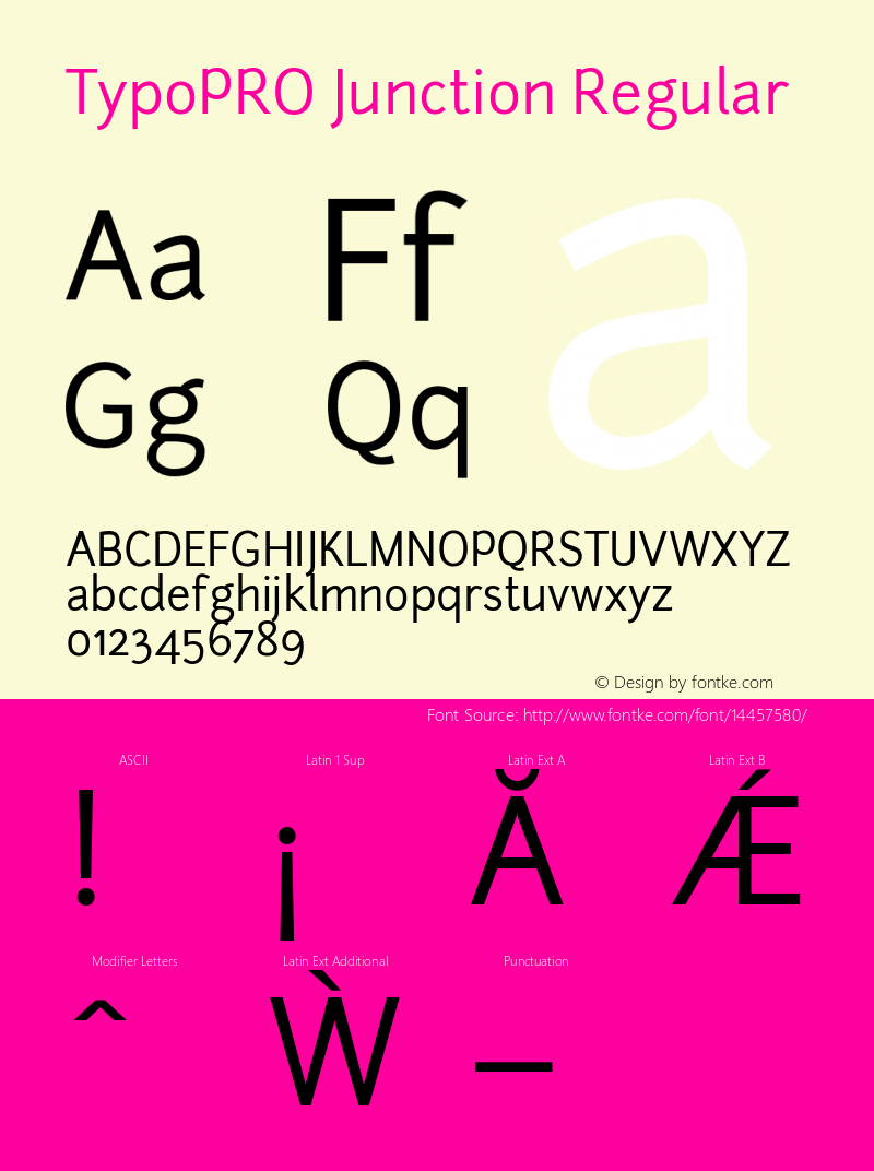 TypoPRO Junction Regular Version 1.056 Font Sample