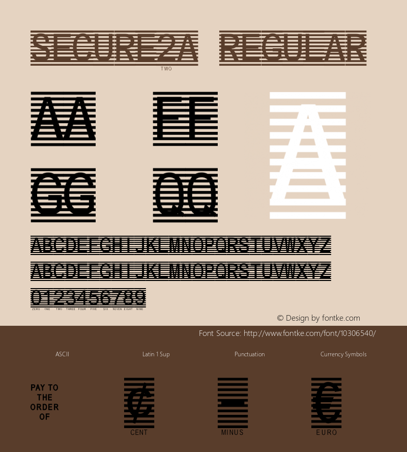 Secure2a Regular Macromedia Fontographer 4.1 3/21/2005 Font Sample