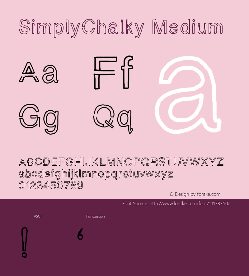 SimplyChalky Medium Version 001.000 Font Sample