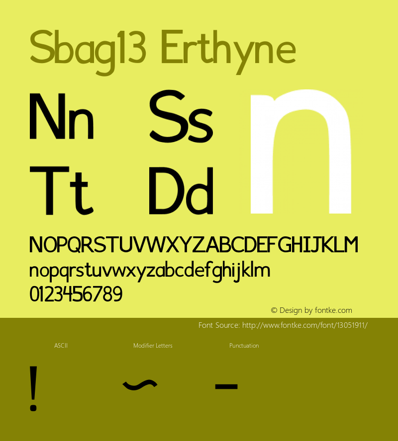 Font13 Regular Version 1.0 Font Sample