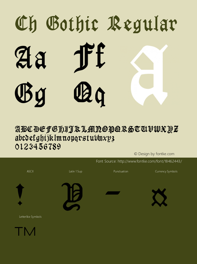 Ch Gothic Regular 001.001 Font Sample