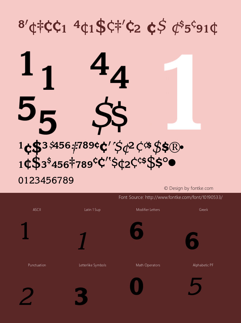 Korinna Fractions BQ Regular 001.000 Font Sample