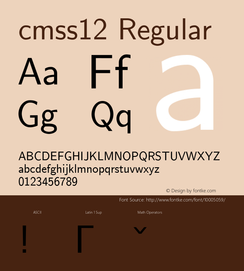 cmss12 Regular 1.1/12-Nov-94 Font Sample