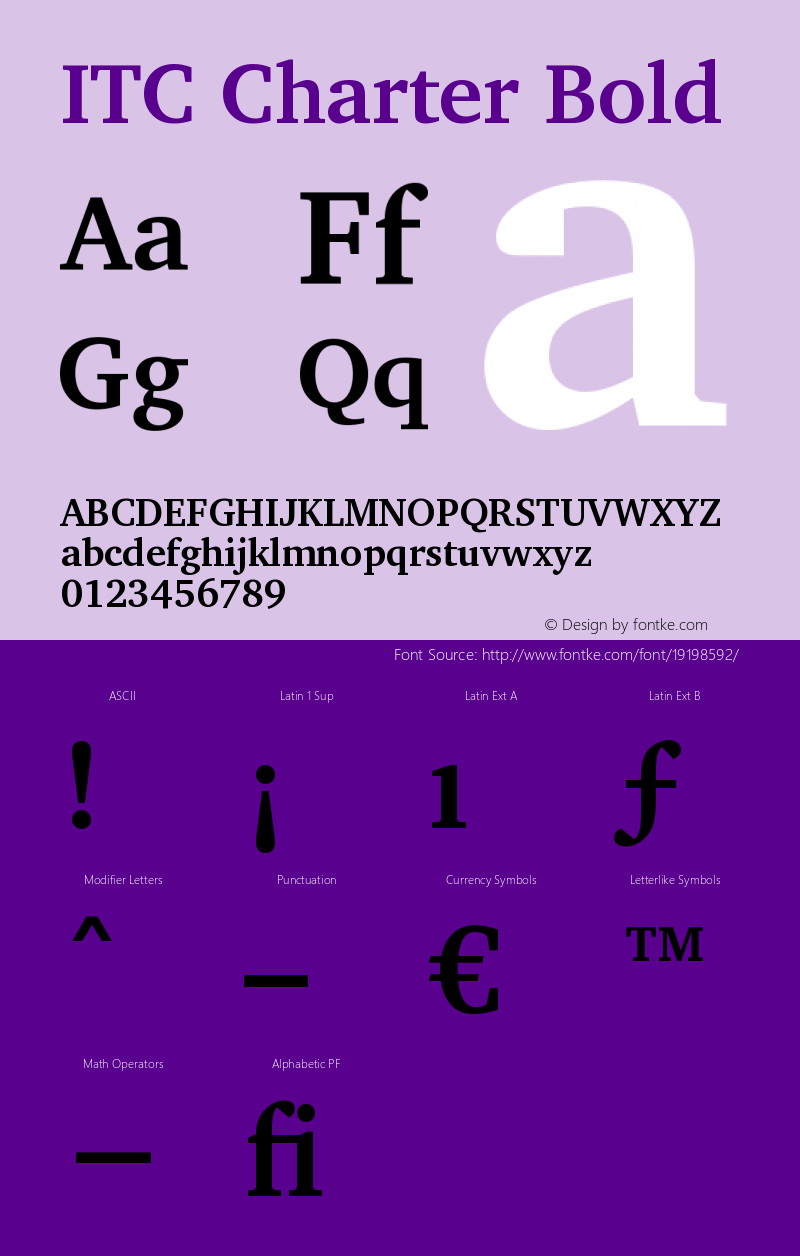 ITC Charter Bold Version 003.001 Font Sample