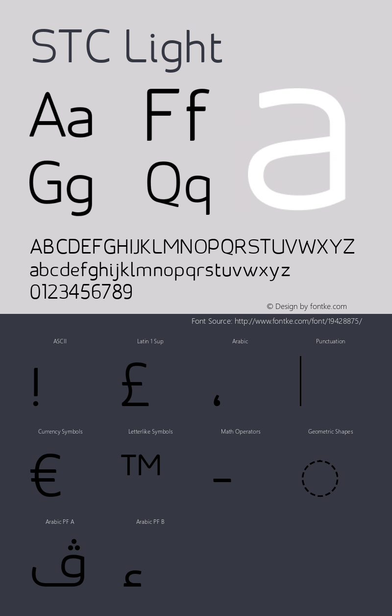 STC Light Version 1.028 October 2, 2014 Font Sample