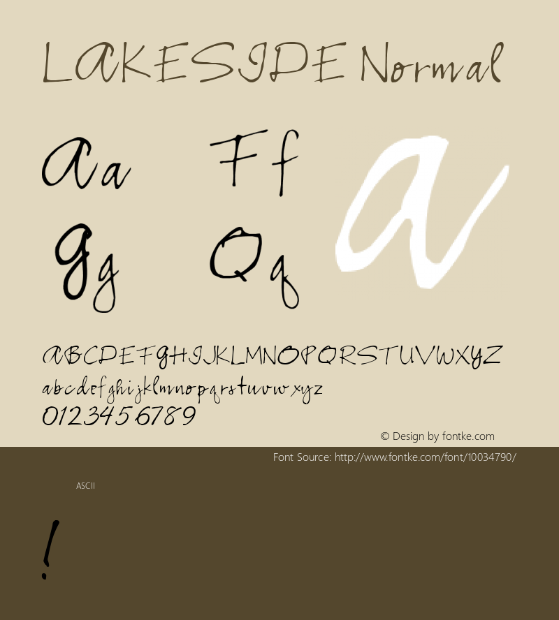 LAKESIDE Normal 1.0 Thu Feb 04 14:26:54 1993 Font Sample