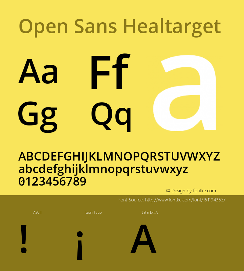 Open Sans Healtarget Version 1.10 Font Sample