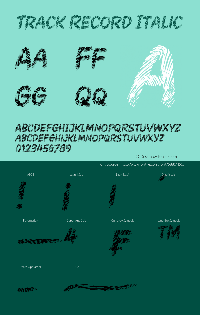 Track Record Italic Version 1.00;March 19, 2020 Font Sample