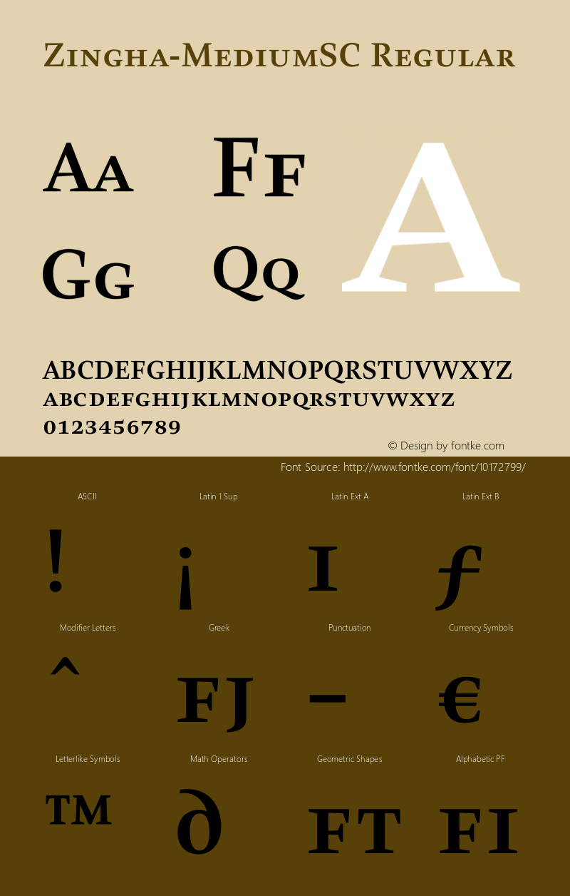 Zingha-MediumSC Regular 001.000 Font Sample