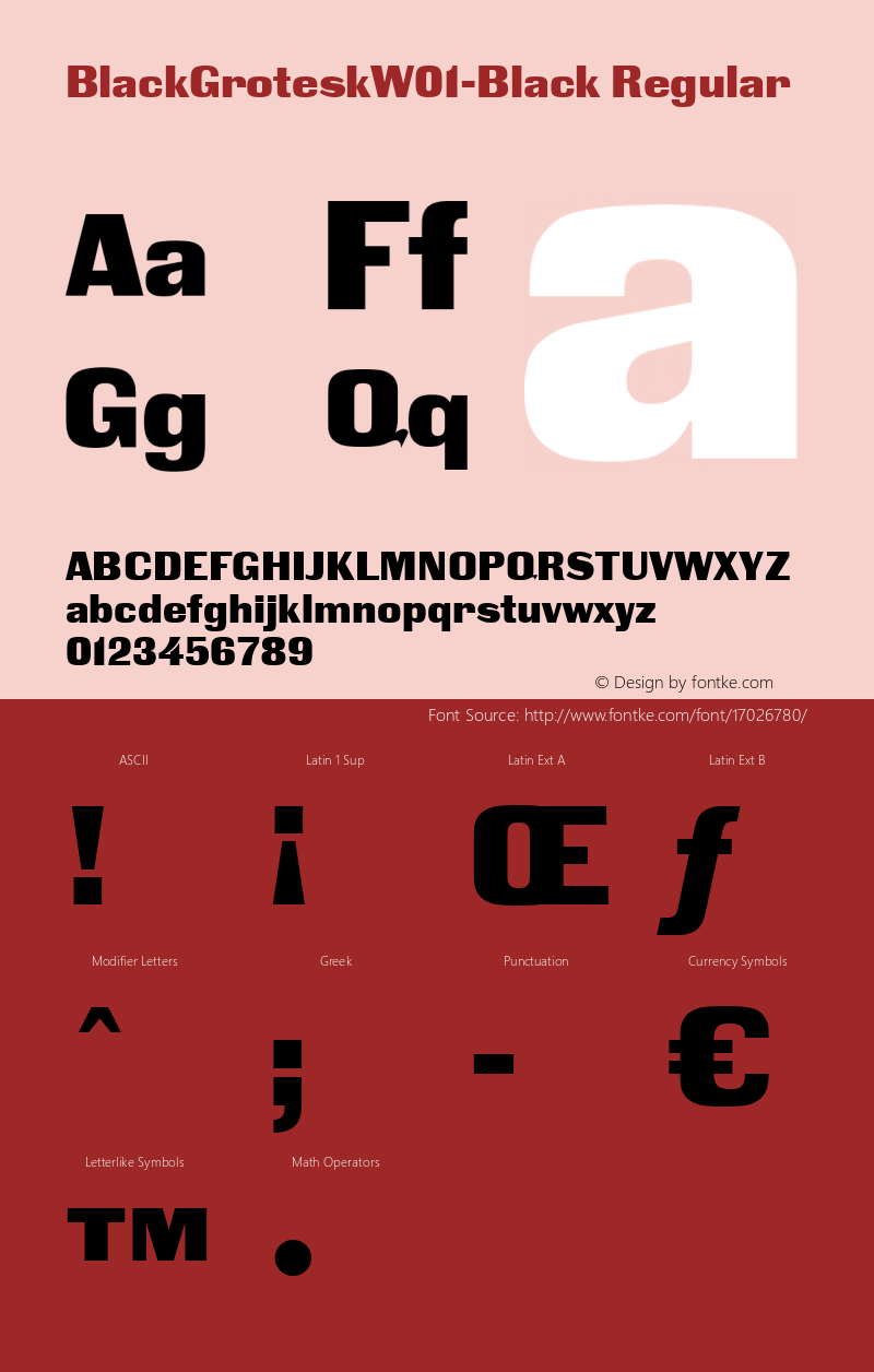 BlackGroteskW01-Black Regular Version 1.00 Font Sample