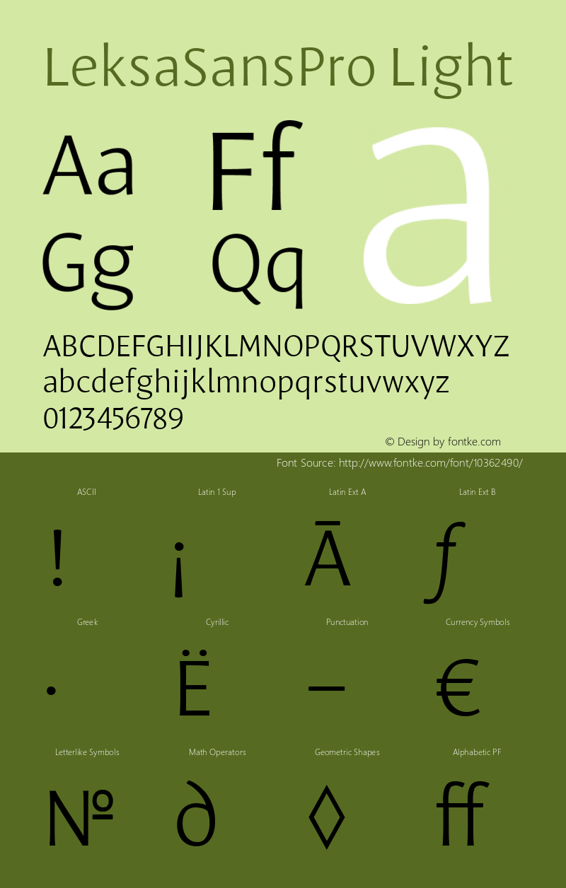 LeksaSansPro Light Version 001.000 Font Sample