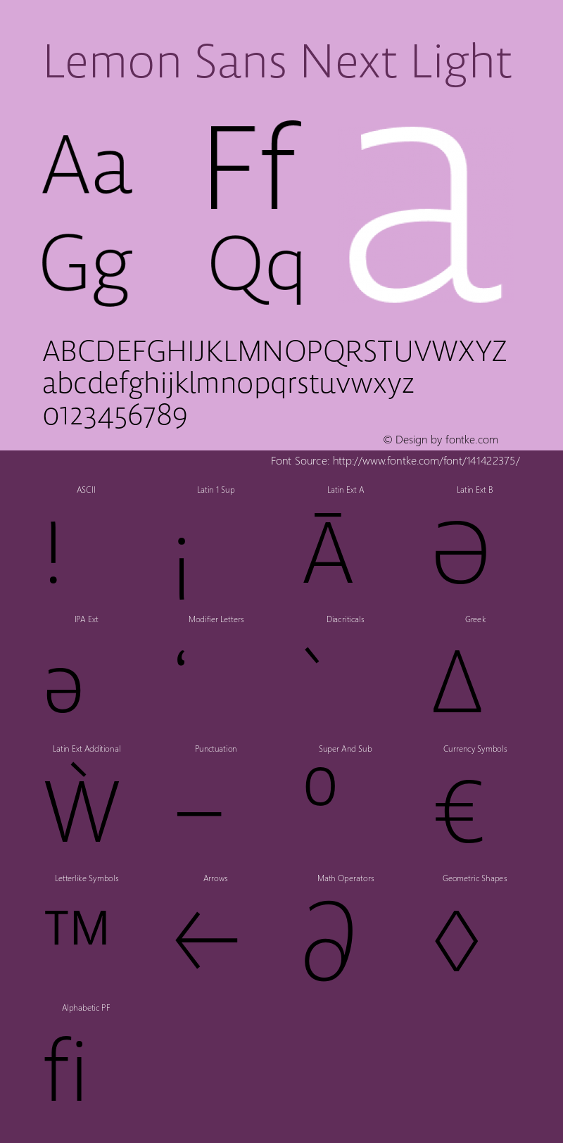 Lemon Sans Next Light Version 2.012;hotconv 1.0.109;makeotfexe 2.5.65596 Font Sample