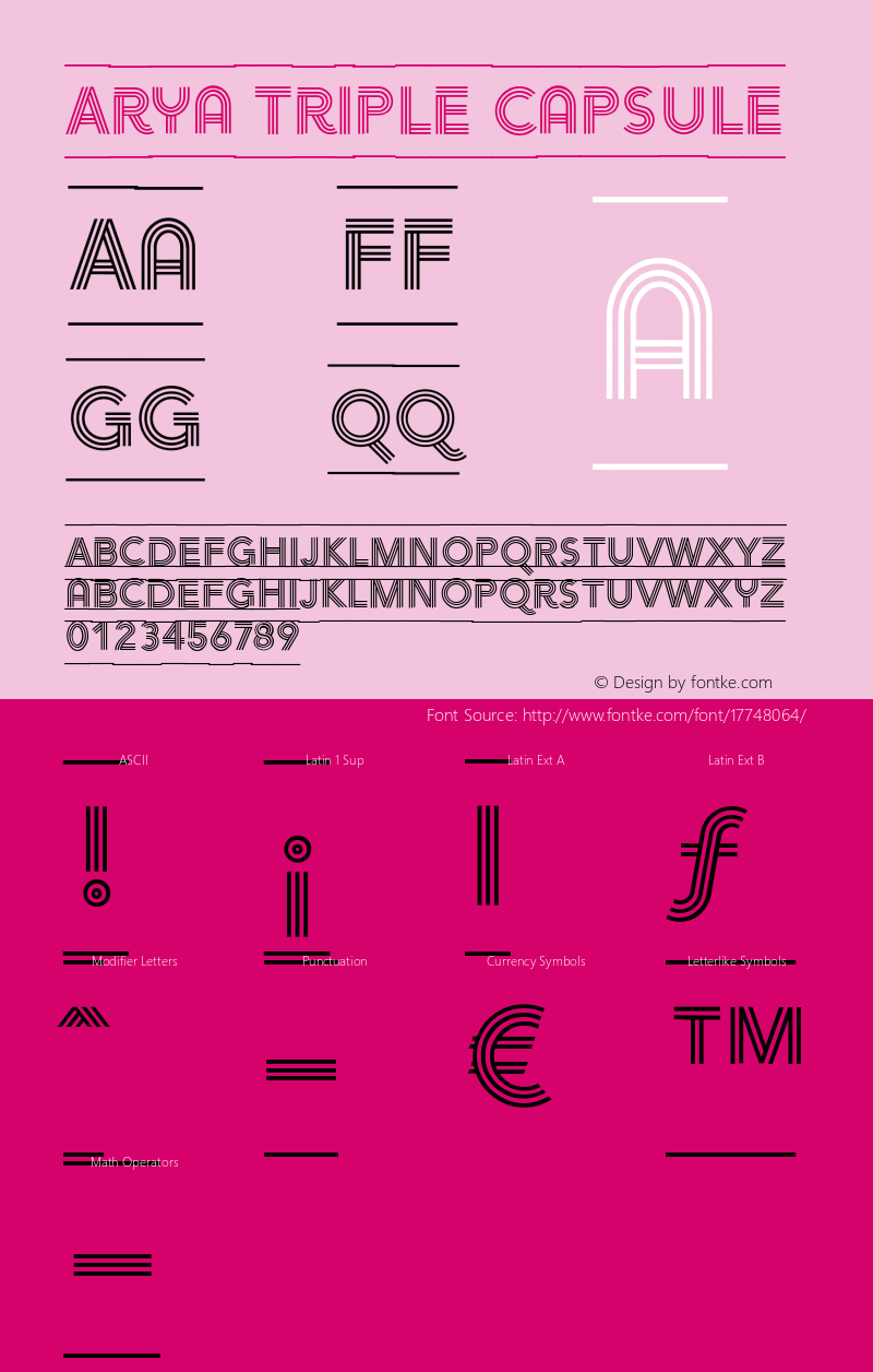 Arya Triple Capsule Version 1.00 Font Sample