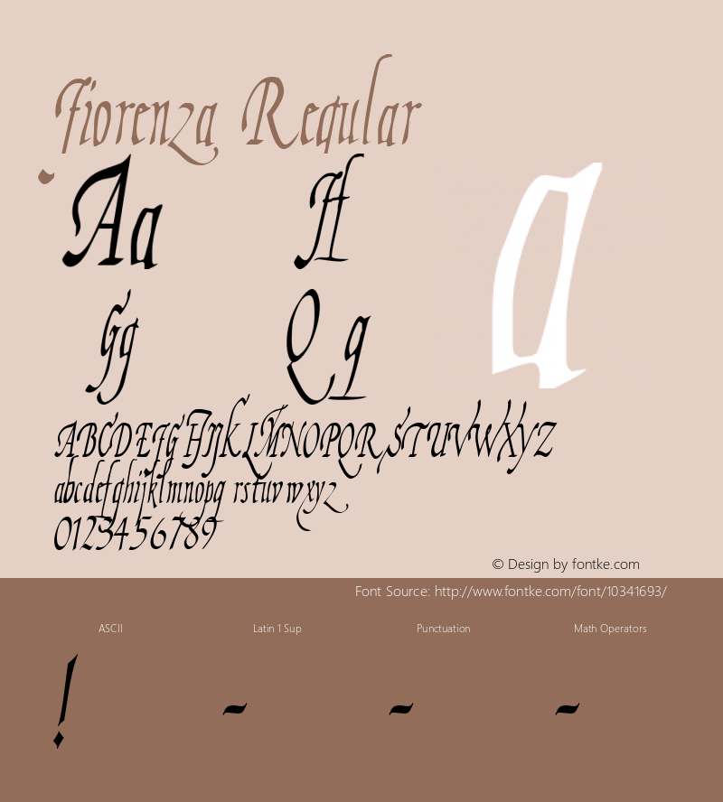 Fiorenza Regular Macromedia Fontographer 4.1.4 11/26/01 Font Sample