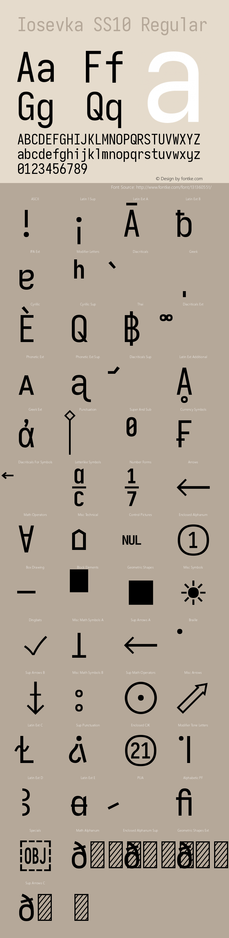 Iosevka SS10 Version 5.0.8 Font Sample