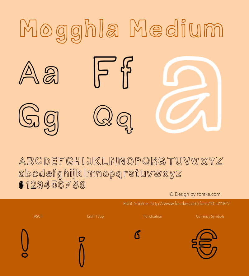 Mogghla Medium Version 001.000 Font Sample