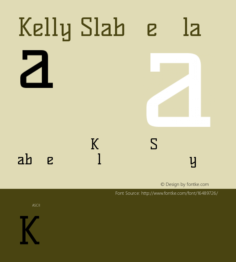 Kelly Slab Regular Version 1.001 Font Sample