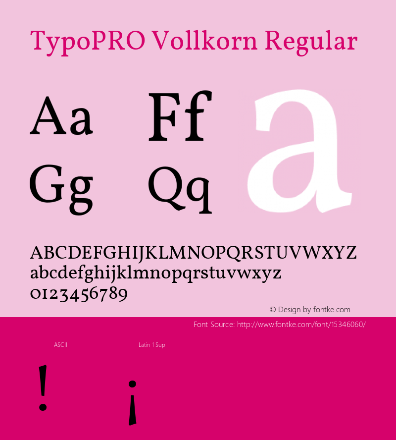 TypoPRO Vollkorn Regular Version 2.001 Font Sample