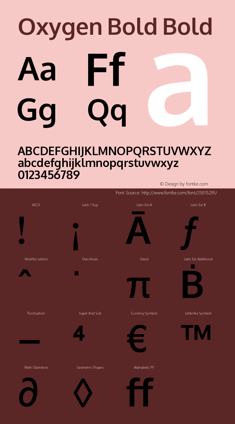 Oxygen Bold Version webfont 0.2.2 Font Sample