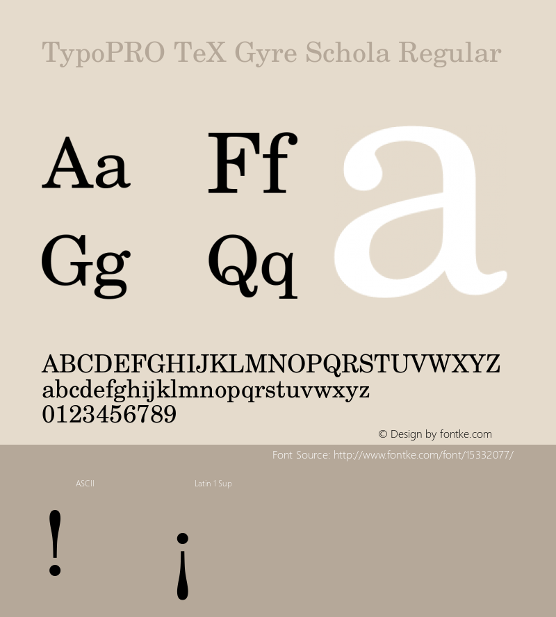 TypoPRO TeX Gyre Schola Regular Version 2.005;PS 2.005;hotconv 1.0.49;makeotf.lib2.0.14853 Font Sample