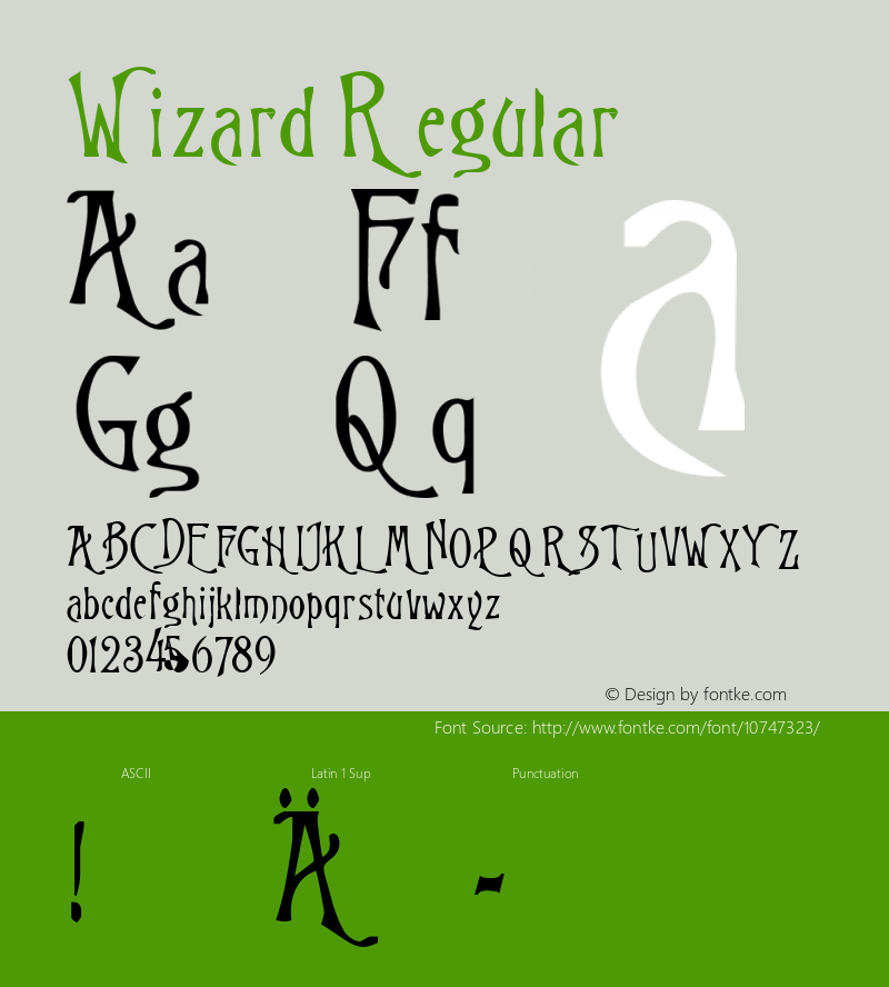 Wizard Regular Rev. 003.000 Font Sample