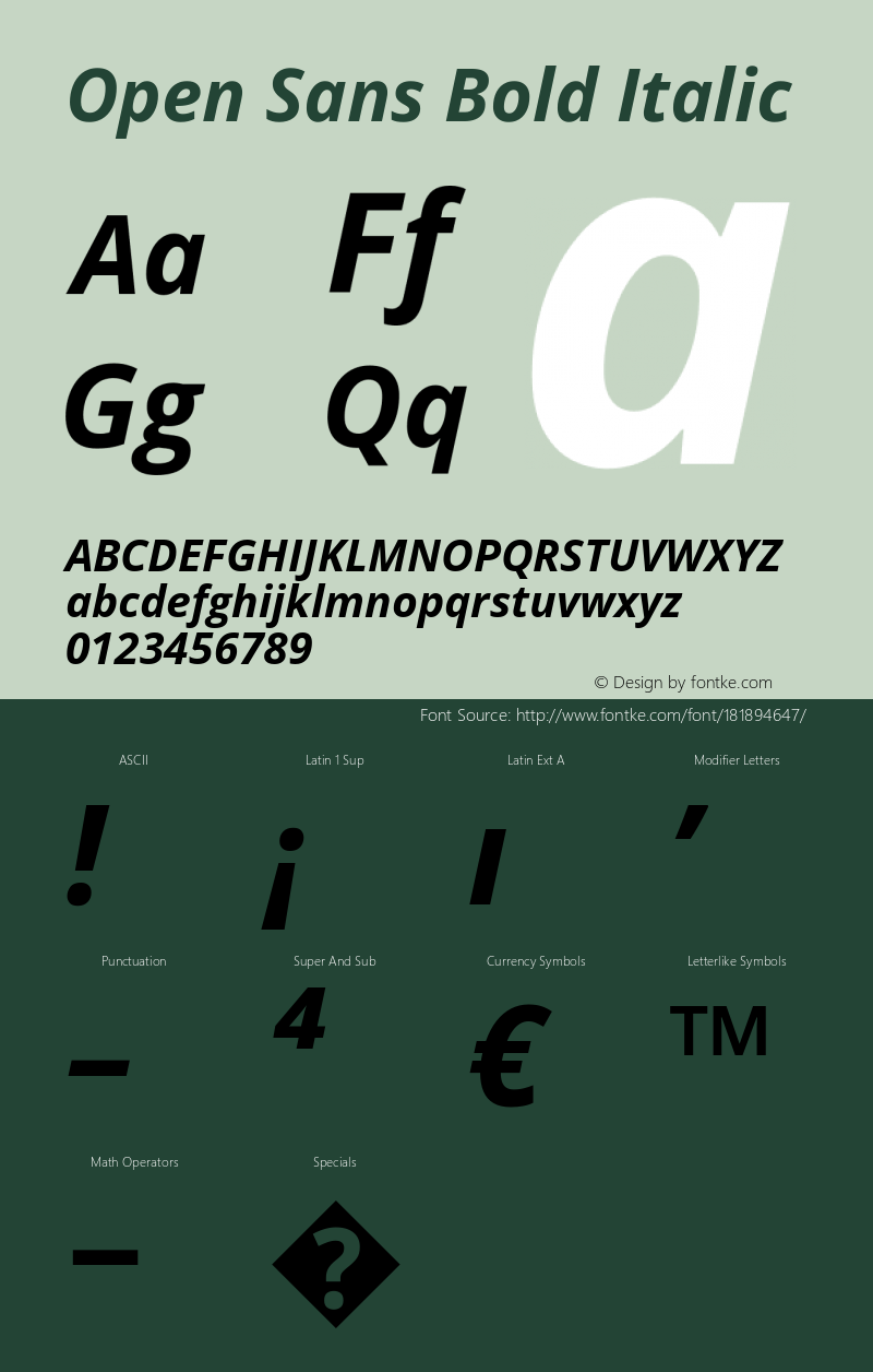 Open Sans Bold Italic Version 3.000图片样张