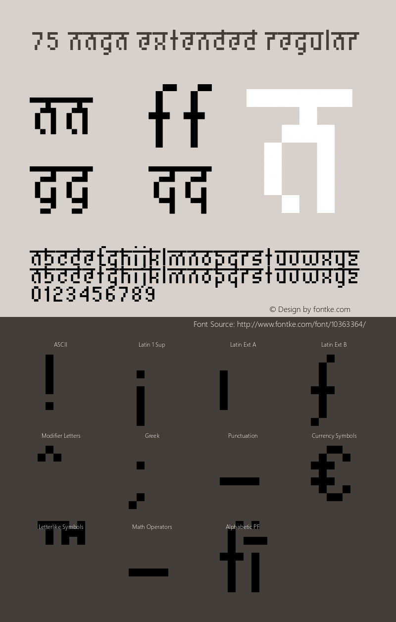 75 Naga Extended Regular Unknown Font Sample