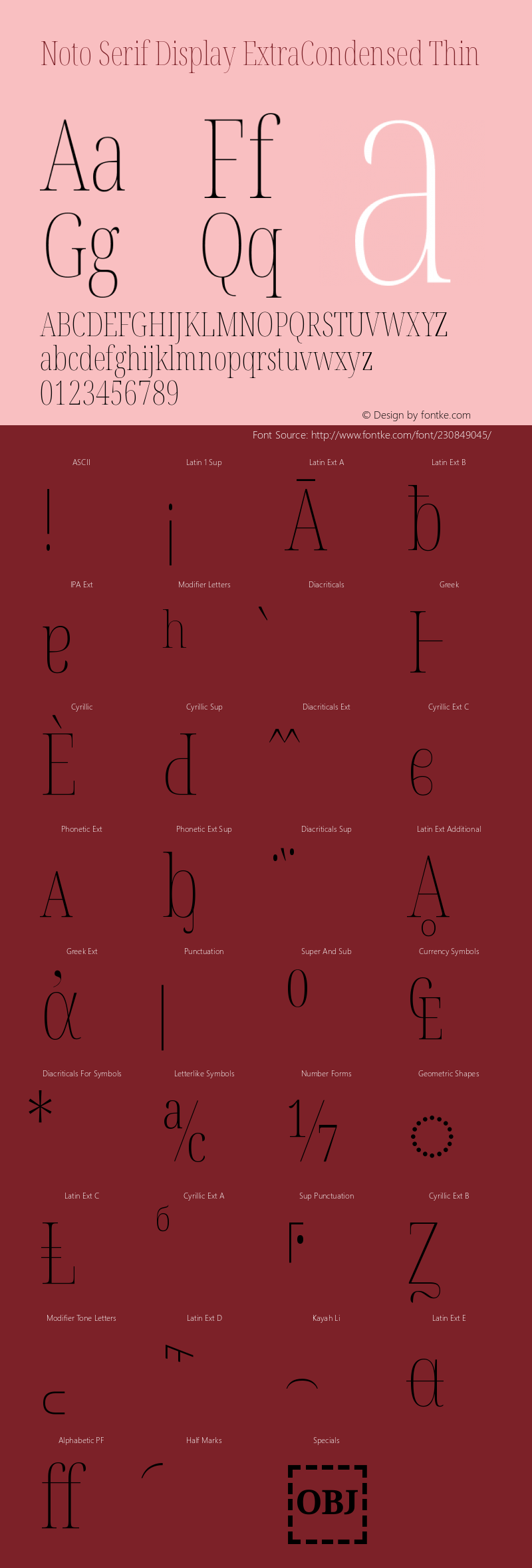 Noto Serif Display ExtraCondensed Thin Version 2.007图片样张