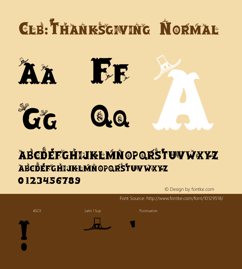Clb:Thanksgiving Normal 1.0 Wed Oct 04 10:02:36 1995 Font Sample