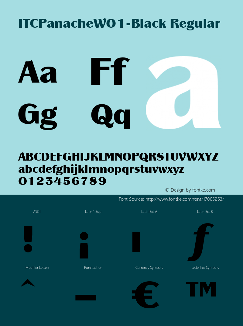 ITCPanacheW01-Black Regular Version 1.00 Font Sample