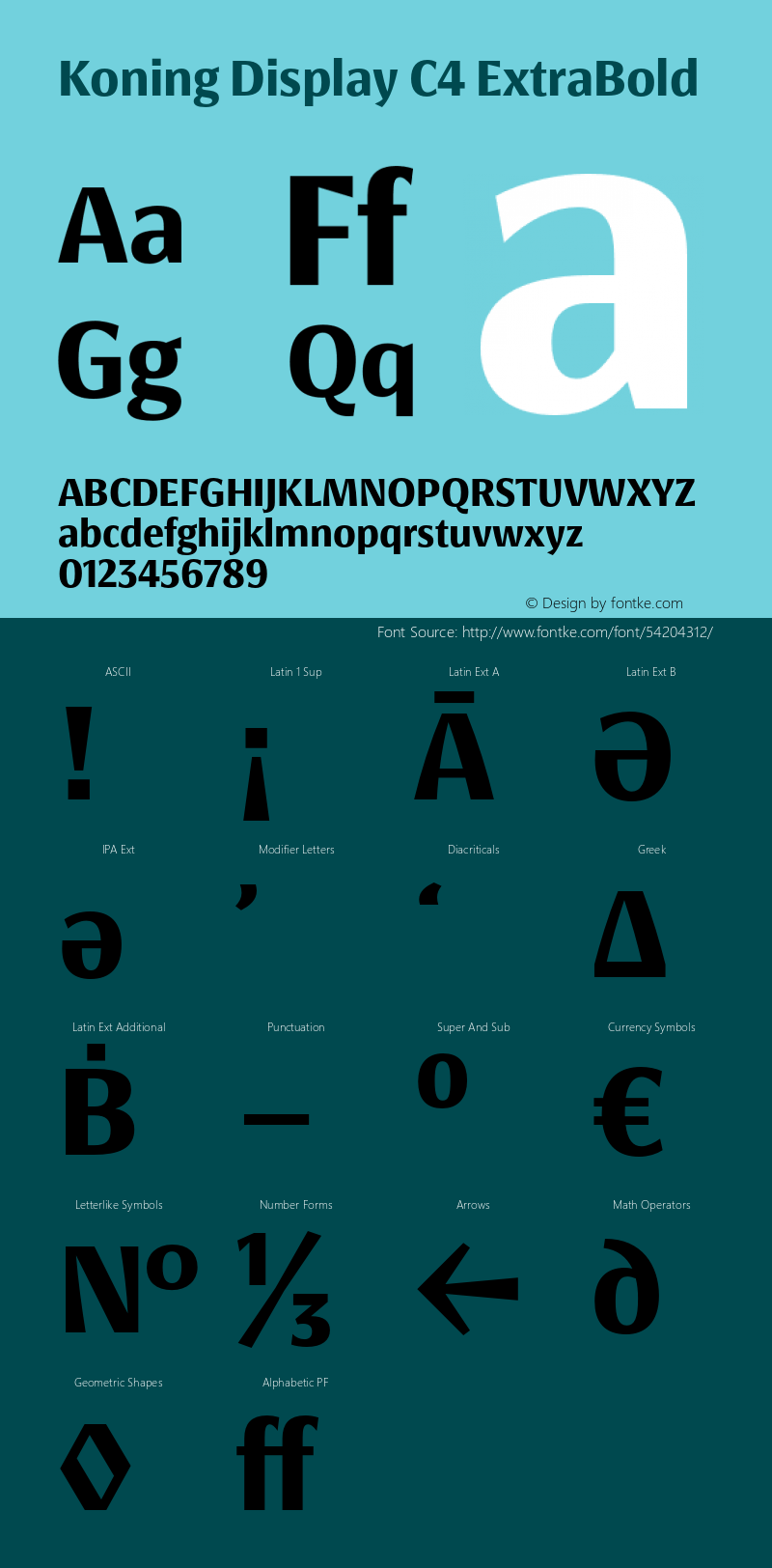 KoningDisplayC4-ExtraBold 1.000 Font Sample