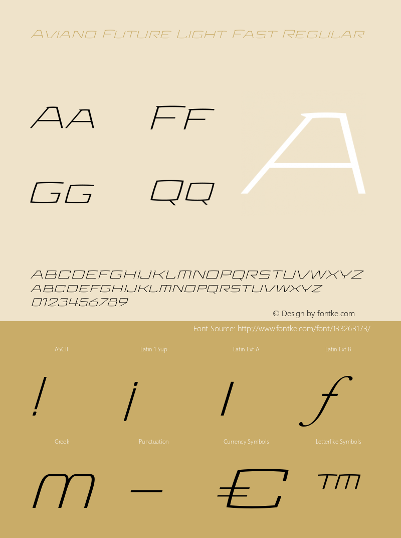 Aviano Future W01 Light Fast Version 1.10 Font Sample