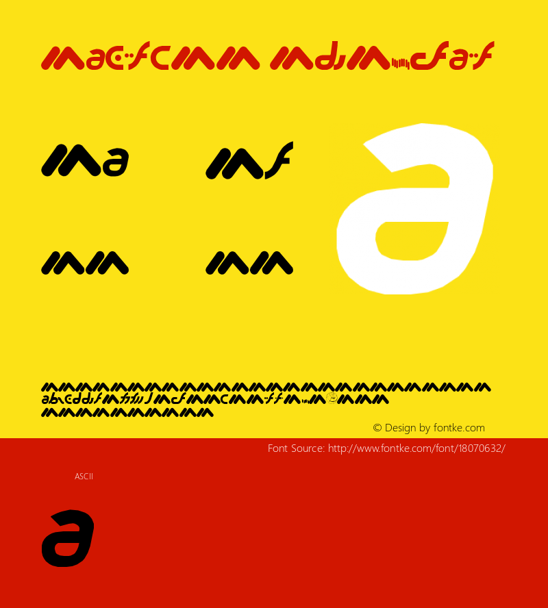 MacroMX Regular 1.00 June 10, 2003 Font Sample