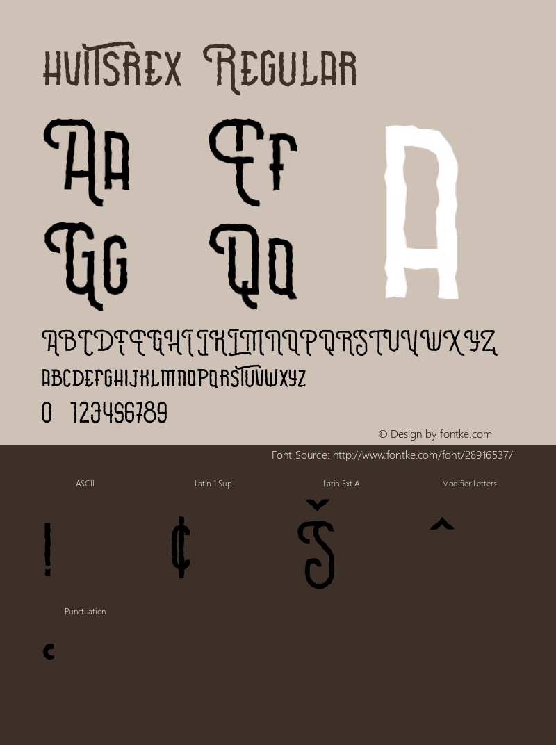 hvitsrex  Font Sample