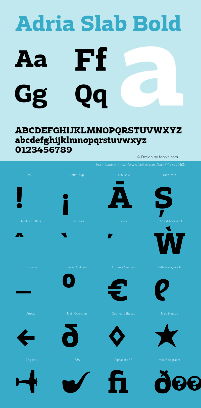 Adria Slab Bold Version 1.003;PS 001.003;hotconv 1.0.70;makeotf.lib2.5.58329 Font Sample