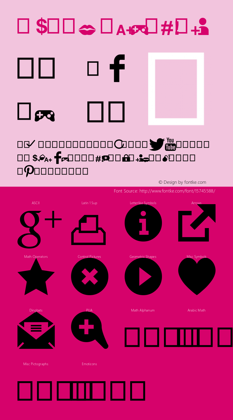 icons Regular Version 1.0 Font Sample