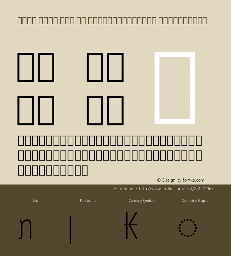 Noto Sans Lao UI ExtraCondensed ExtraLight Version 2.000 Font Sample